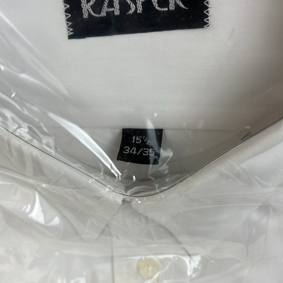 New in bag Kasper Men’s White Dress Shirt 15 1/2 x 34-35 - Picture 3 of 7